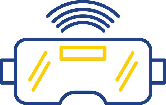 Vr Glasses Line Two Color Icon