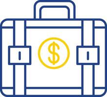 Suitcase Line Two Color Icon vector