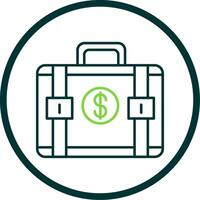 Suitcase Line Circle Icon vector