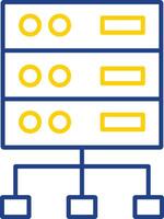 línea de datos estructurados icono de dos colores vector