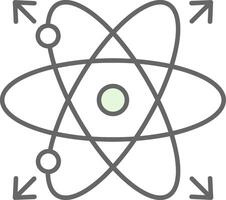 átomo relleno icono vector