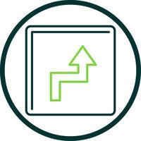 Zigzag Arrow Line Circle Icon vector