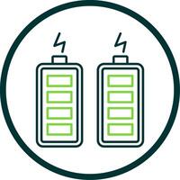 baterías línea circulo icono vector