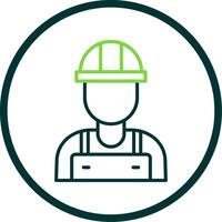 Worker Line Circle Icon vector