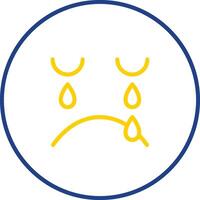 Crying Line Two Color Icon vector