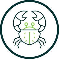 Crab Line Circle Icon vector