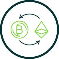 Ethereum Line Circle Icon vector