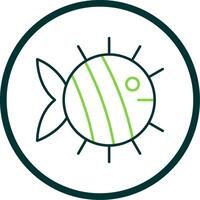 Fish Line Circle Icon vector