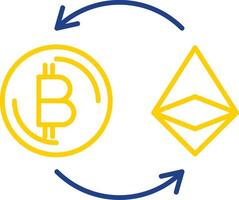 Ethereum Line Two Color Icon vector