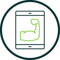 Fitness App Line Circle Icon vector