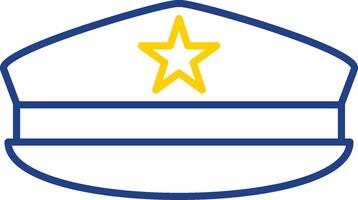 Military Hat Line Two Color Icon vector