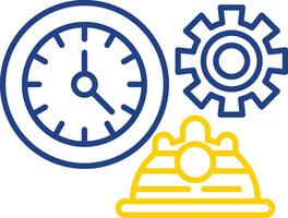 Working Hours Line Two Color Icon vector