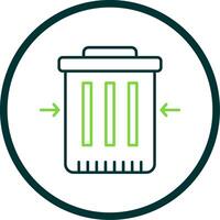 Waste Reduction Line Circle Icon vector
