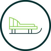 Sled Line Circle Icon vector