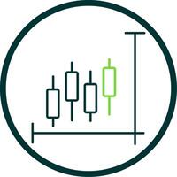 Stock Market Line Circle Icon vector