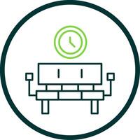 Waiting Room Line Circle Icon vector