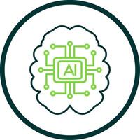 Artificial Intelligence Line Circle Icon vector