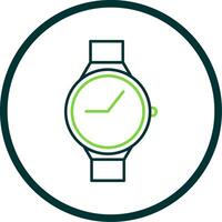 Casual Watch Line Circle Icon vector