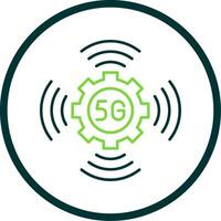 5G Line Circle Icon vector