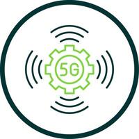 5g línea circulo icono vector