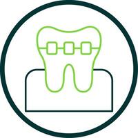 Braces Line Circle Icon vector