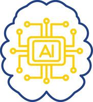 Artificial Intelligence Line Two Color Icon vector