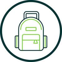 Backpack Line Circle Icon vector