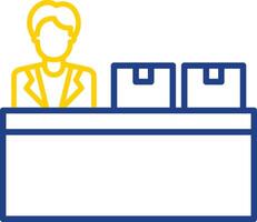 Checkin Line Two Color Icon vector