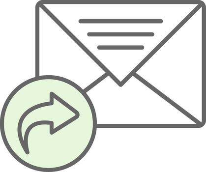 adelante mensaje relleno icono vector