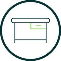 Desk Line Circle Icon vector