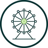 Ferris Wheel Line Circle Icon vector