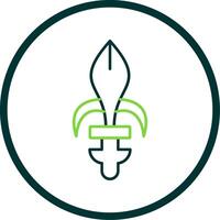 Fleur de lis Line Circle Icon vector