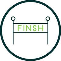Finish Line Line Circle Icon vector