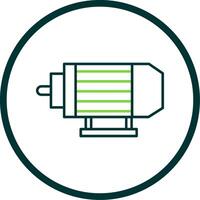 Electric Motor Line Circle Icon vector