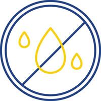 No Water Line Two Color Icon vector