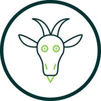 Goat Line Circle Icon vector
