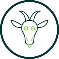 Goat Line Circle Icon vector