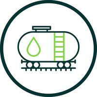 Oil Tank Line Circle Icon vector