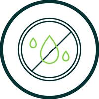 No Water Line Circle Icon vector