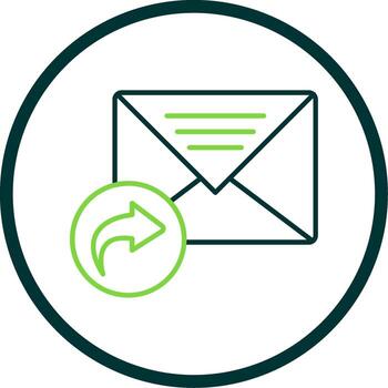 Forward Message Line Circle Icon vector