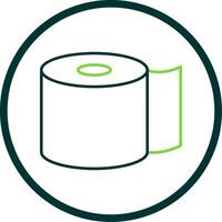 Toilet Paper Line Circle Icon vector