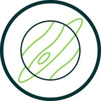 Planet Line Circle Icon vector