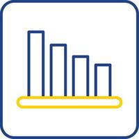 Bar Chart Line Two Color Icon vector