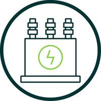 Power Transformer Line Circle Icon vector