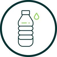 Water Bottle Line Circle Icon vector
