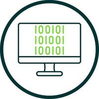 binario código línea circulo icono vector