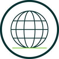 Worldwide Line Circle Icon vector