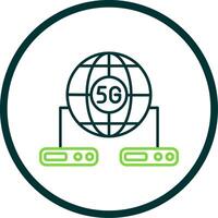 Big Data Line Circle Icon vector