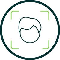 Face Scan Line Circle Icon vector