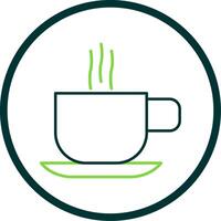 Hot Coffee Line Circle Icon vector
